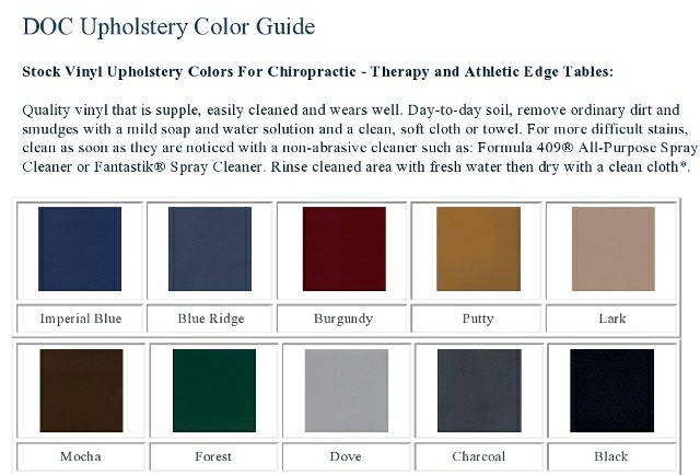 DOC UPHOLSTERY COLORS